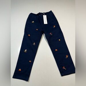 Janie & Jack Navy Ski Embroidered Twill Pant 4T NWT